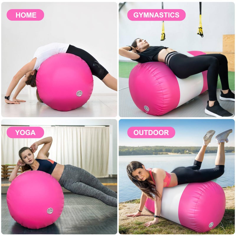 AWSUM Gymnastics Tumbling Equipment Barrel Inflatable Air Roller Thicken Octagon Mat back Handspring Trainer for Cheerleading Training Home Use, Without pump - Image 5