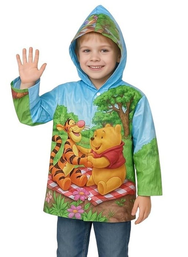 CAPICHINO Cartoon Printed Hooded Raincoat For Kids | Wide Brim Rain Jacket Kid’s Poncho For Boys And Girls (Carton Print) (Pack of 1) (Universal, Green) (10-11 Years) - Image 3