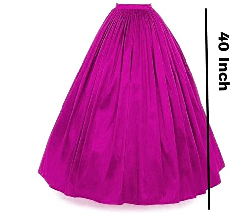 JANAK Full Length Long Flared Silk Skirt (Meganta) - Image 2