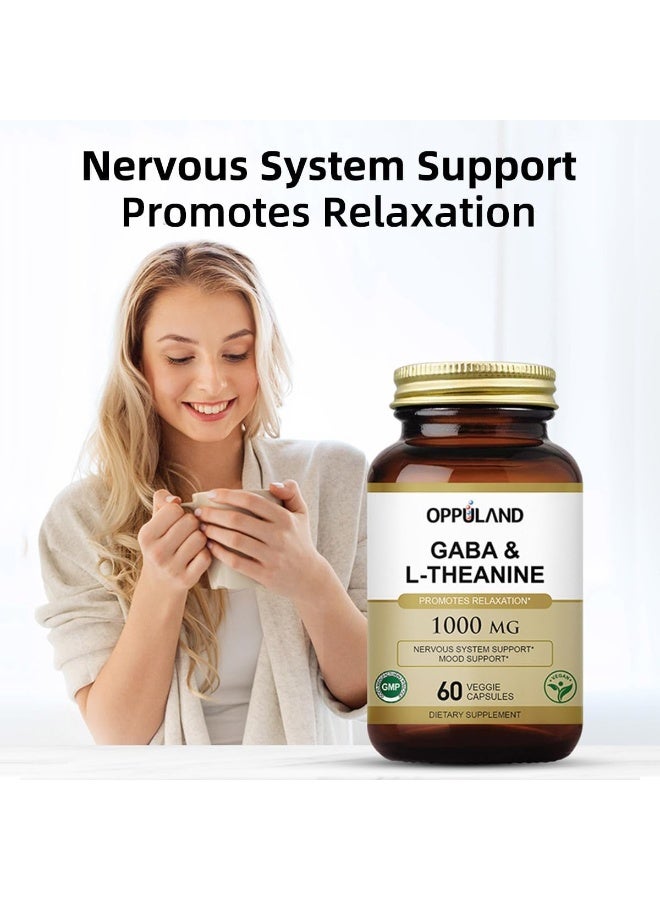 Oppuland GABA & L-Theanine - Promotes Relaxation | Nervous System Support | Mood Support -60 Veggie Capsules - Image 4