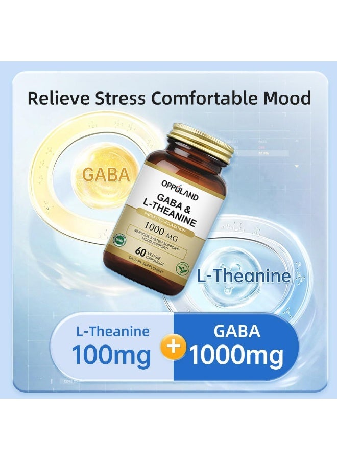Oppuland GABA & L-Theanine - Promotes Relaxation | Nervous System Support | Mood Support -60 Veggie Capsules - Image 3