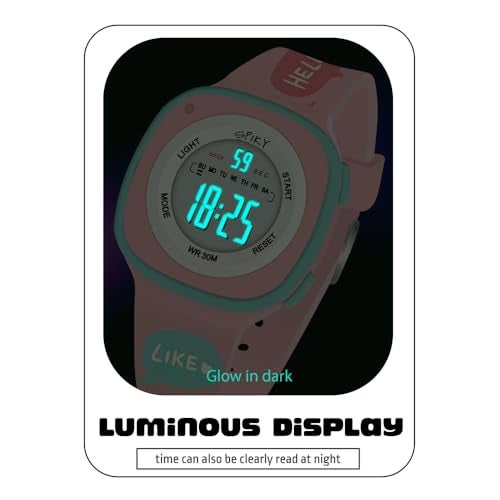 SPIKY Digital Sports Watch for Kids (Purple) | Multifunctional, Luminous Display & Alarm | Water Resistant & Printed Silicone Strap | Best Birthday Gift Wrist Watches for Girls & Boys | Age 2-14 Yrs - Image 2