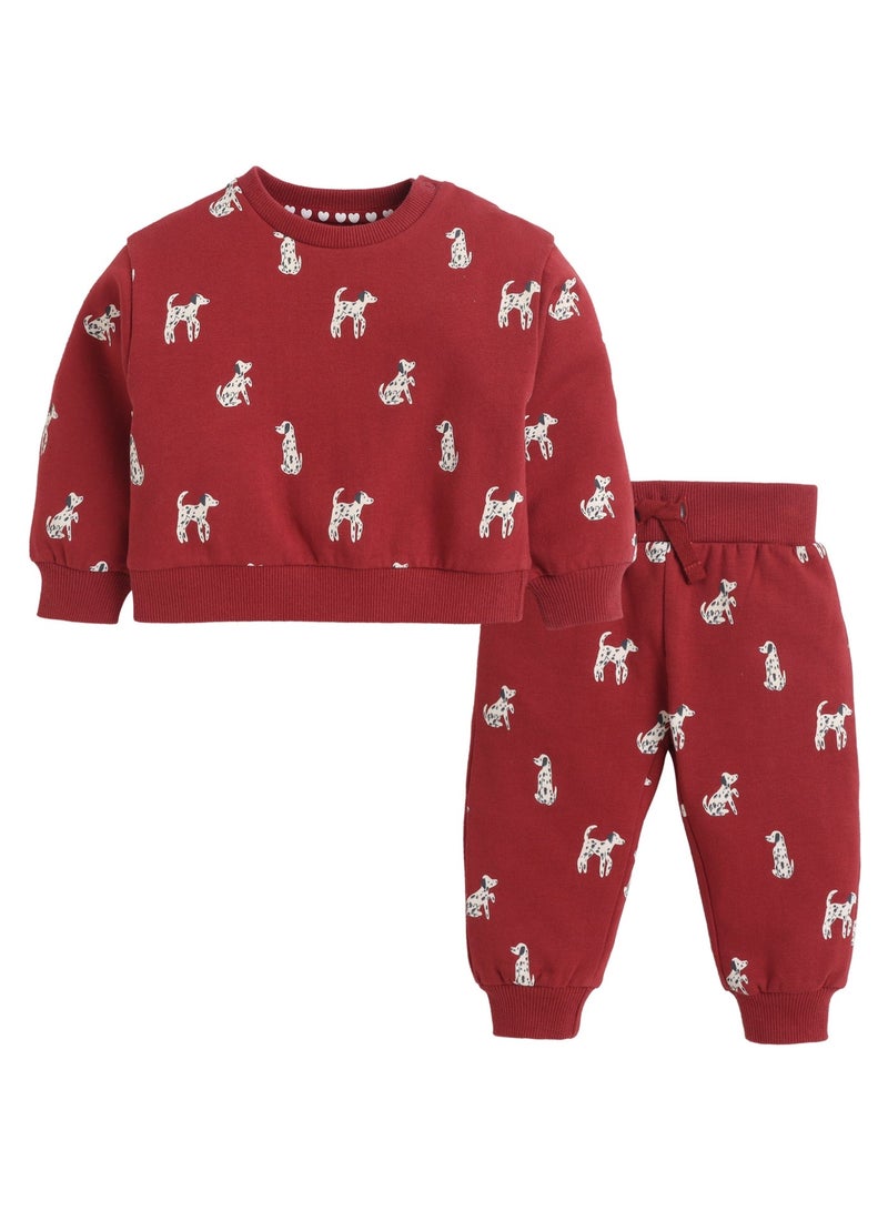 Dirkje Girls All-Over Print Sweatshirt & Jogger Co-Ord Set - Image 2