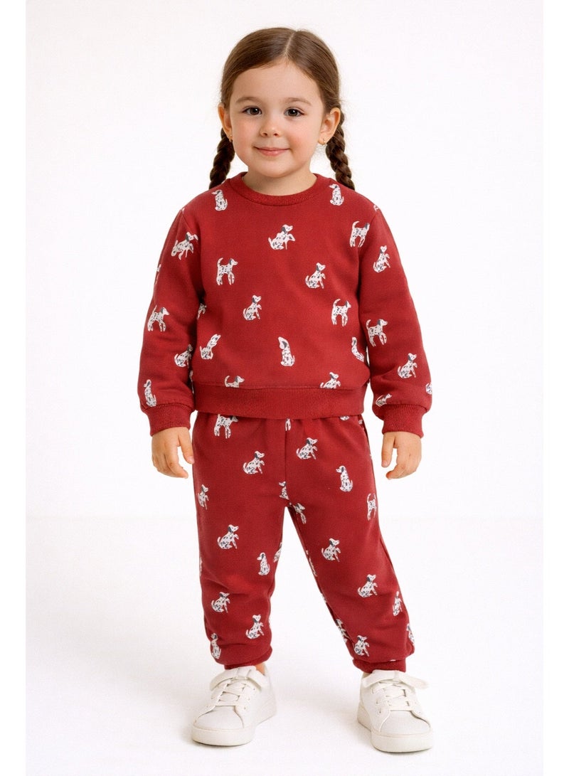 Dirkje Girls All-Over Print Sweatshirt & Jogger Co-Ord Set - Image 1