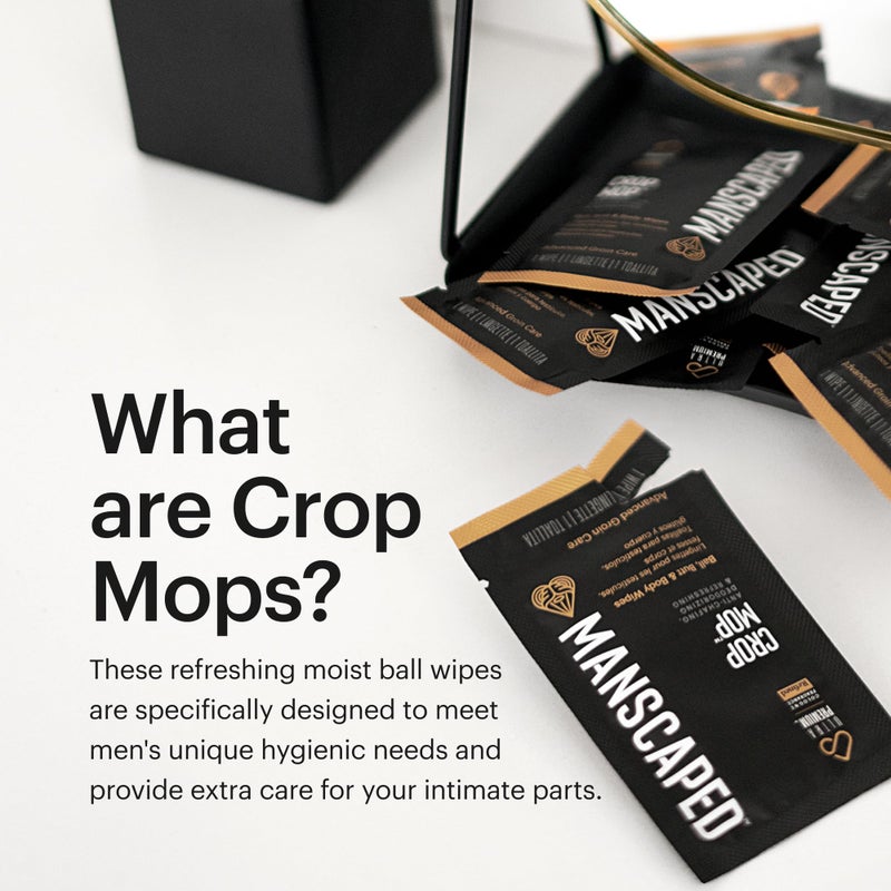 MANSCAPED® Crop Mop® On-The-Go Individually Wrapped Ball Wipes, Anti-Chafing Male Hygiene Body Wipes, Cleaning Wipe Designed for The Male Groin Area with Refreshing and Cooling Aloe Vera, 15 Pack - Image 4