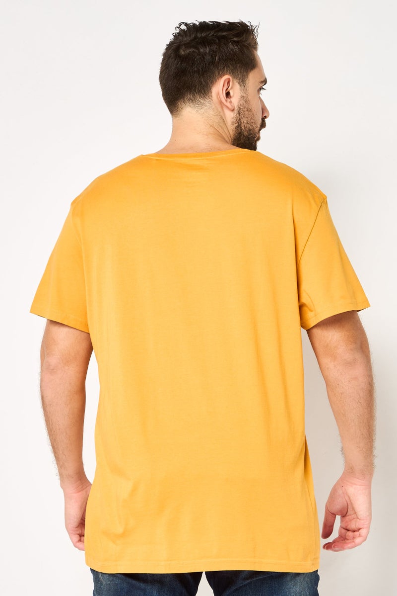 G-Star RAW Men Crew Neck Short Sleeve Graphic Print T-Shirt, Mustard - Image 4