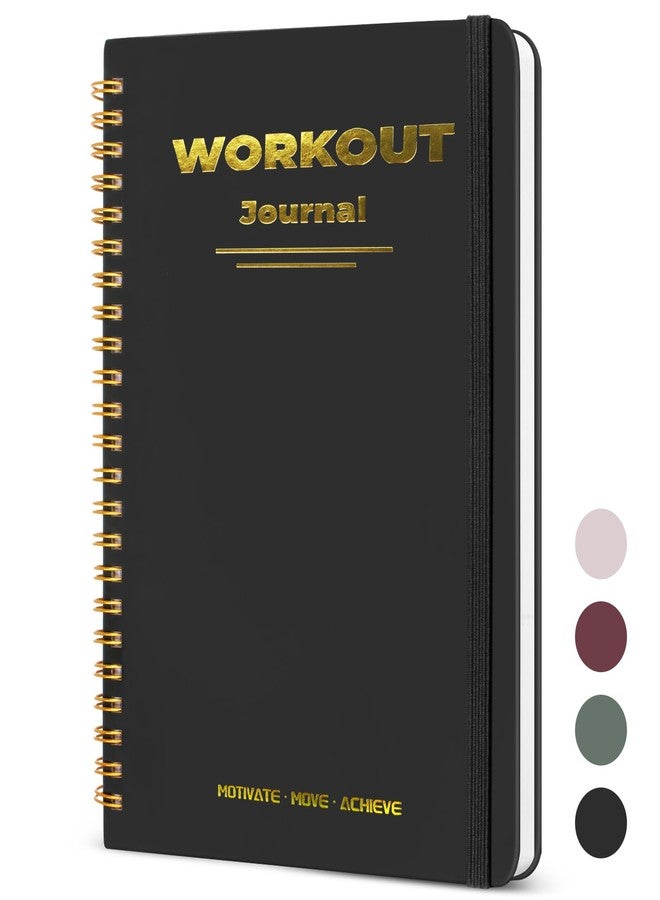 Guirnd Undated Fitness Workout Journal for Men & Women, A5(8.5" x 6.7") Fitness Journal Workout Planner, Workout Log Book Planner for Tracking, Motivating, and Achieving Your Fitness Goals - Black - Image 1