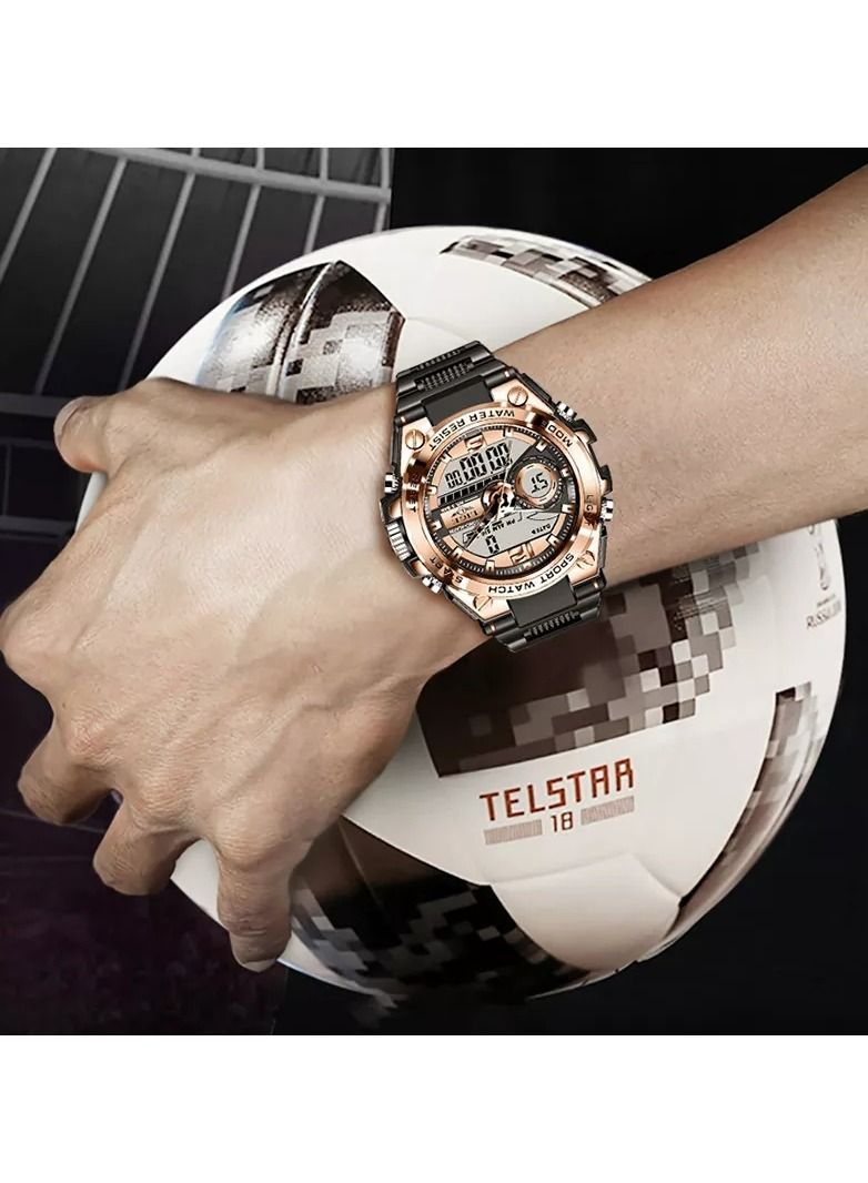 لييج Lige الرياضة الرجال الكوارتز الرقمية ووتش الإبداعية الغوص ووتش للماء المنبه ووتش العرض المزدوج على مدار الساعة - Image 5