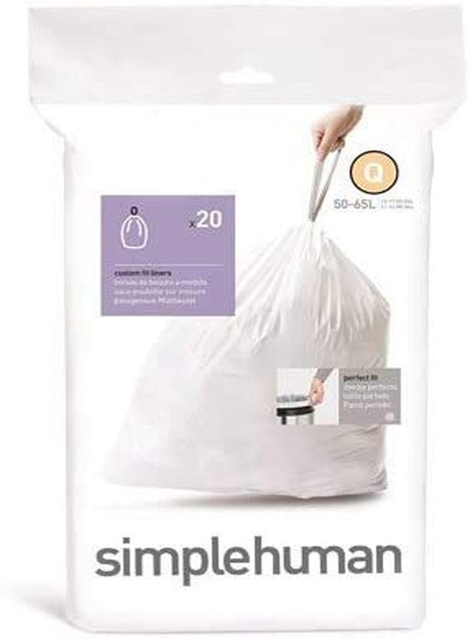 Simplehuman Bin Trash Can Bags Liners New 50-65l Litres Size Q Box Pack of 20