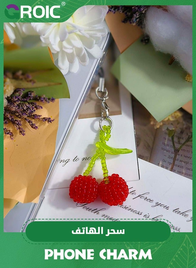 GROIC Cute Beaded Phone Charms Phone Charm Cute Cell Strap Charms Bead for String Accessories Beaded Wrist Lanyard Mobile Wristlet Chain Aesthetic Kawaii Bag Keychain Camera Pendants Decor  - Image 3