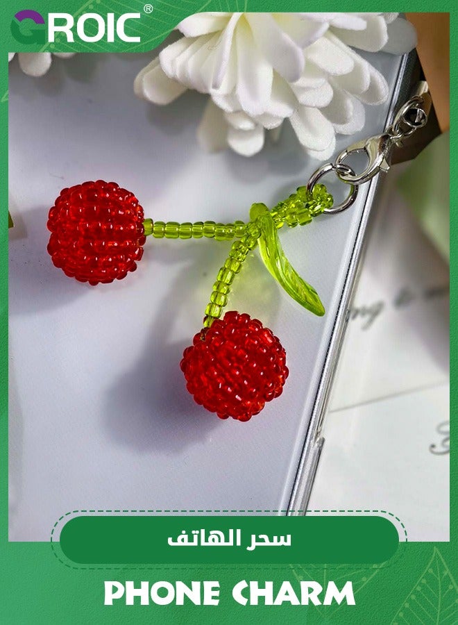 GROIC Cute Beaded Phone Charms Phone Charm Cute Cell Strap Charms Bead for String Accessories Beaded Wrist Lanyard Mobile Wristlet Chain Aesthetic Kawaii Bag Keychain Camera Pendants Decor  - Image 5