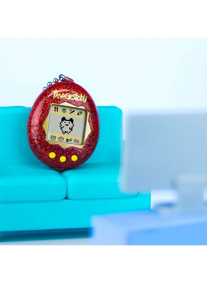 42813 Original Red Glitterfeed Care Nurturevirtual Pet With Chain For On The Go Play