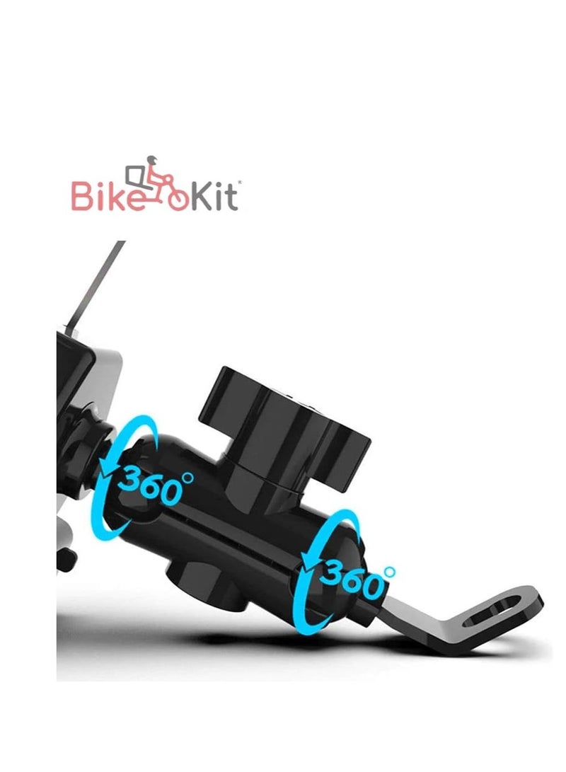 Bike Kit BikeKit X Shape Bike Phone Holder with Waterproof USB Charger 360 Rotatable, Universal Fit Motorcycle Phone Mount - Image 5