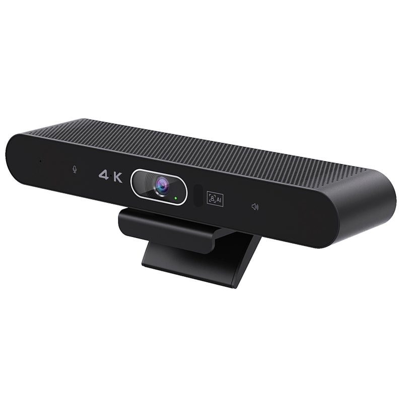 كاميرا ويب USB 4K كاميرا مؤتمرات فيديو عالية الوضوح مع ميكروفون ومكبر صوت بتتبع وجه بالذكاء الاصطناعي وتصويت تلقائي واستلام صوت بزاوية 360 درجة وتشغيل سريع عند الشحن متوافقة مع ويندوز وأندرويد وماك لمؤتمرات الفيديو/الأنترنت - Image 1