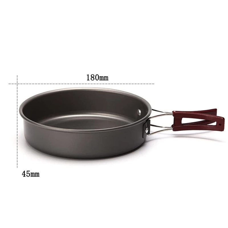 AIROKA Aluminum alloy Non-Stick Medium Frying Pan with Folding Handle for Outdoor Camping Picnic Hiking - Image 2