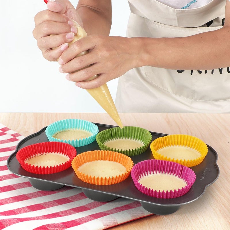Caperci Rainbow Standard Cupcake Liners Bright Colorful Muffin Baking Cups 350-Count, Odorless, Upgraded & Food Grade Grease-Proof Paper - Image 4