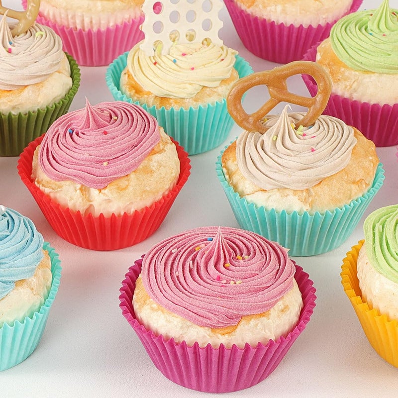 Caperci Rainbow Standard Cupcake Liners Bright Colorful Muffin Baking Cups 350-Count, Odorless, Upgraded & Food Grade Grease-Proof Paper - Image 5