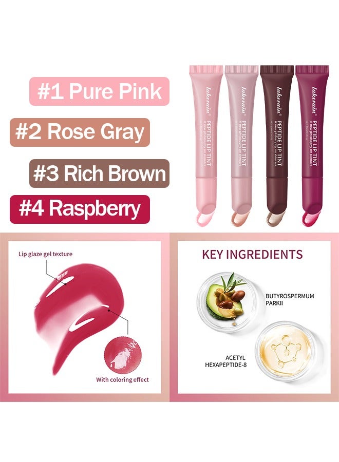 lakerain Peptide Lip Tint ,2 in 1 Lip Gloss and Lip Treatment Plumper and Softer Lips Restore Replenish Dry Lips Lip Color Lipstick Lip Gloss Hydrating Moisturizing Lip Gloss 10ml #02 Rose Gray - Image 3