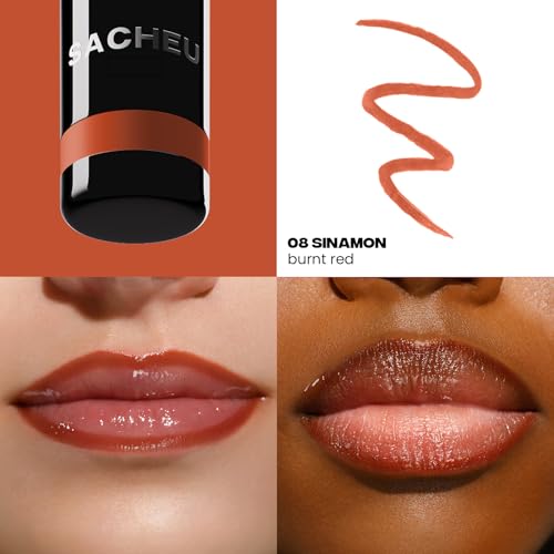 Sacheu Lip Liner STAY-N Peel Off Lip Stain — Long Lasting Waterproof Lip Tint with Hyaluronic Acid & Vitamin E — Transfer Proof Matte Finish, Vegan & Cruelty-Free (SINamon) - Image 2