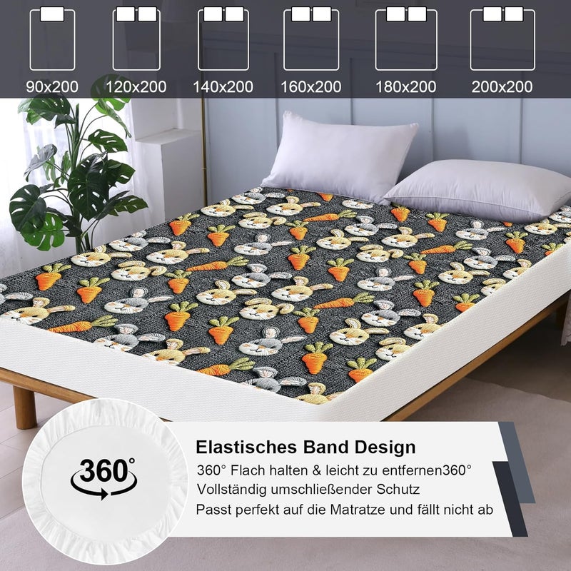 ohano 5D Effect Waterproof Mattress Protector 140 x 200 cm Fitted Sheet, Waterproof and Breathable Mattress Cover, Incontinence Pad, Moisture Protection, Fitted Sheet, for All Seasons - Image 5