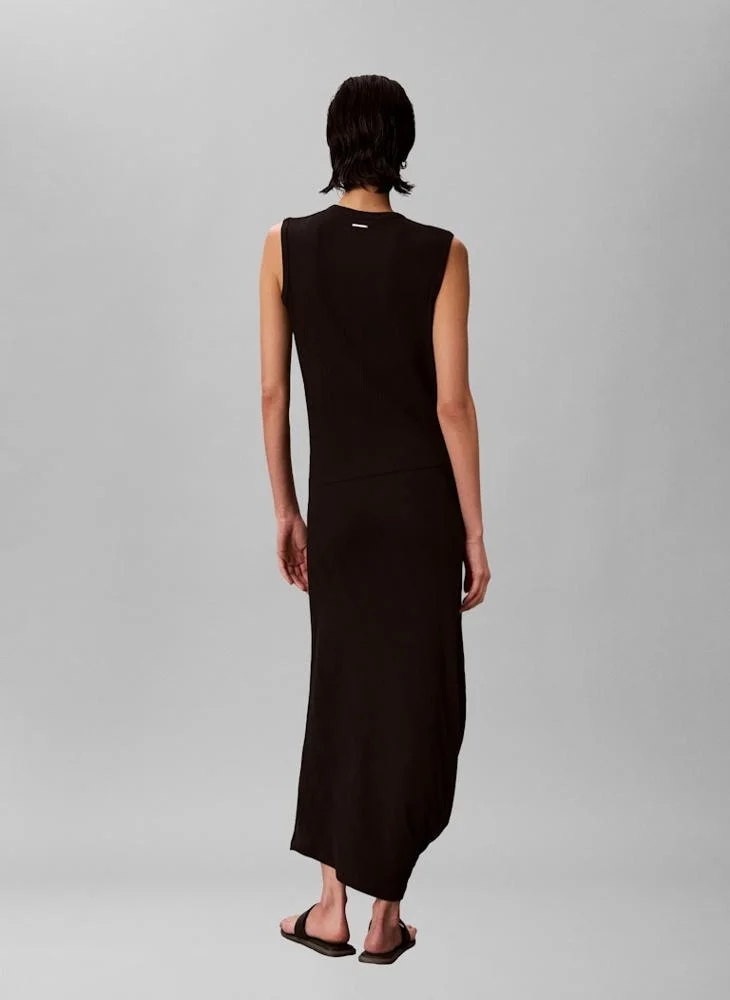 كالفن كلاين Casual Sl Varigated Rib Asym Draped Mid