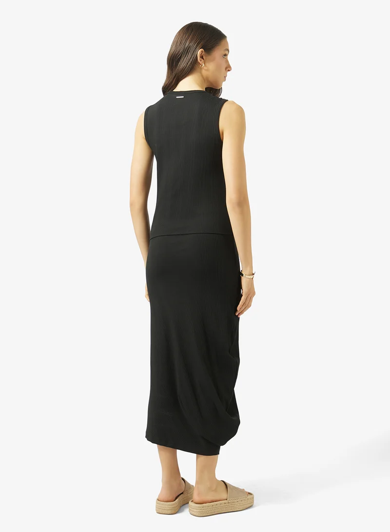 CALVIN KLEIN  Casual Sl Varigated Rib Asym Draped Mid for Women | Best Price UAE