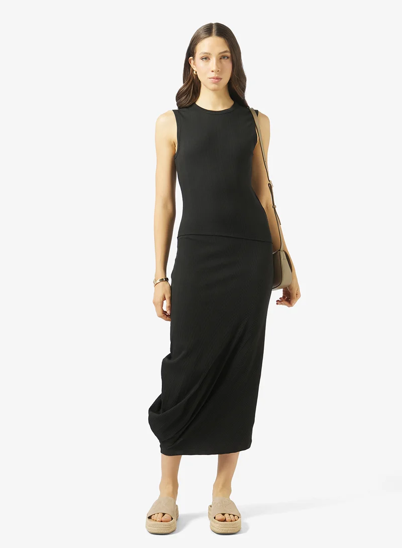 CALVIN KLEIN  Casual Sl Varigated Rib Asym Draped Mid for Women | Best Price UAE