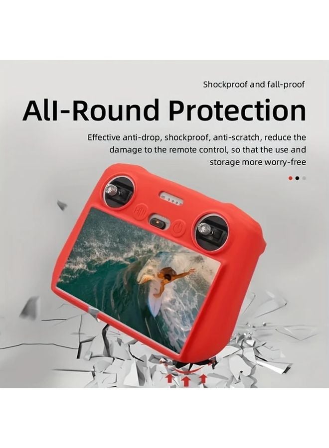 غطاء سيليكوني أحمر واقٍ لجهاز التحكم عن بُعد DJI Mini 3 Pro Mavic 3 3C Air 2S - Image 5