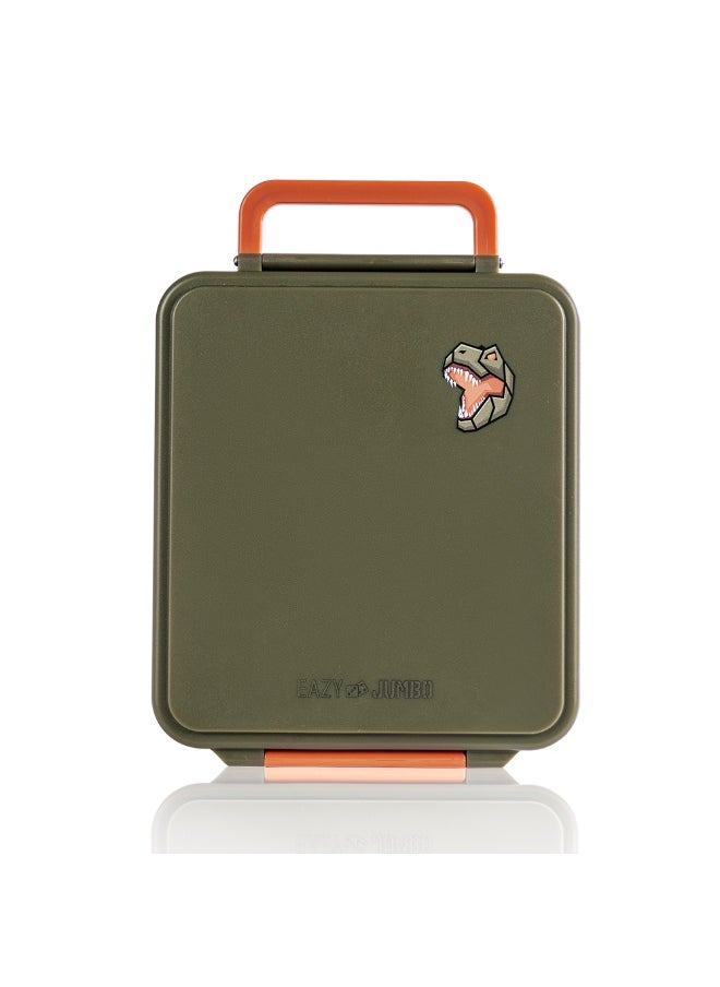 Eazy Kids Eazy Kids Jumbo Bento Lunch Box w/ Thermos & Dip Jar- Green  - Image 2