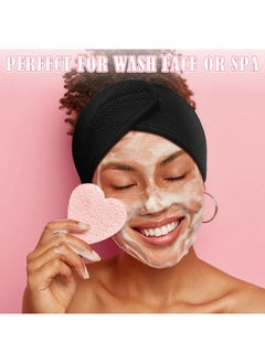 Haysandy Haysandy Hair Wrap, 4 Pieces Mesh Hair Wrap for Black Women - Face Wash Makeup Hair Accessories Headbands (Black, Blue, 1 Count Pack of 1)  - Image 3
