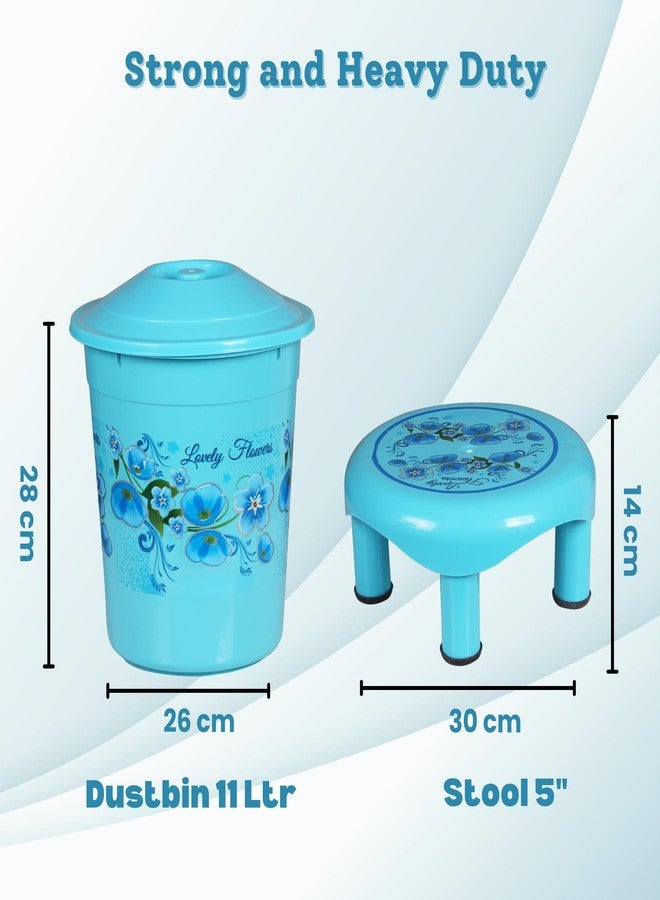 Novesto Heavy Duty,Large Capacity Plastic Bathroom Set of 10 Pieces - Cyan(Queen) - Image 4