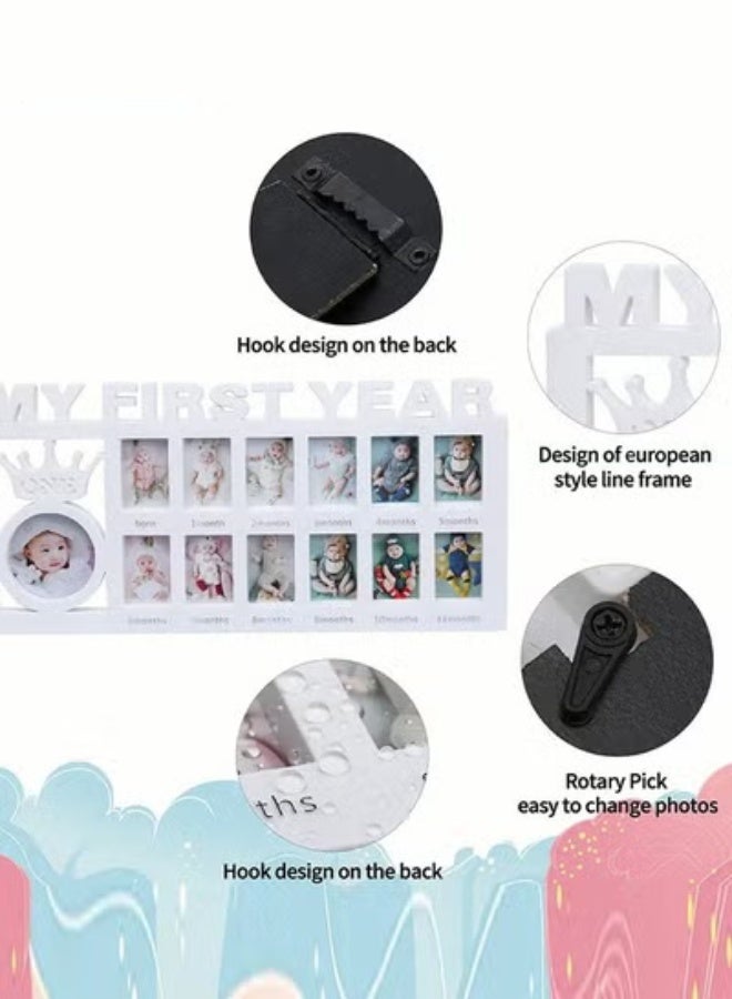 DOOKOO First Year Newborn Keepsake Frame 12 Months Milestone Photo Frames Baby Shower And Album Gifts - Image 5