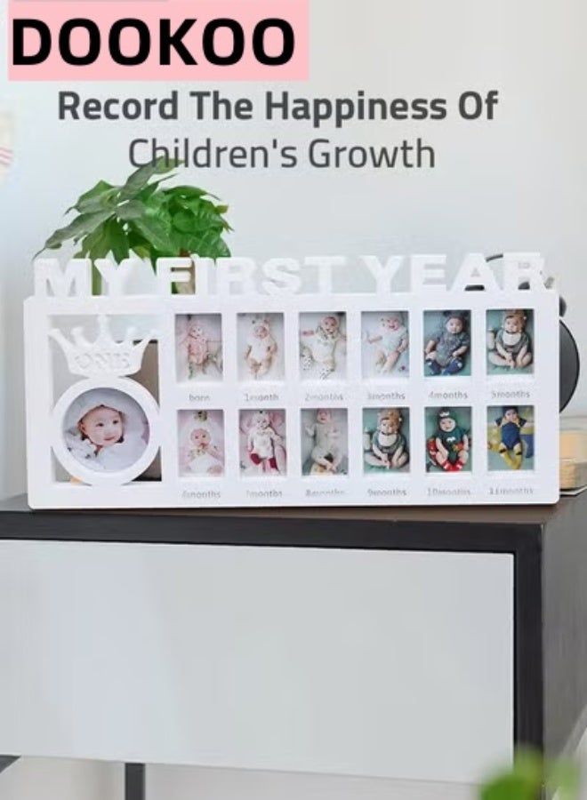 DOOKOO First Year Newborn Keepsake Frame 12 Months Milestone Photo Frames Baby Shower And Album Gifts - Image 4