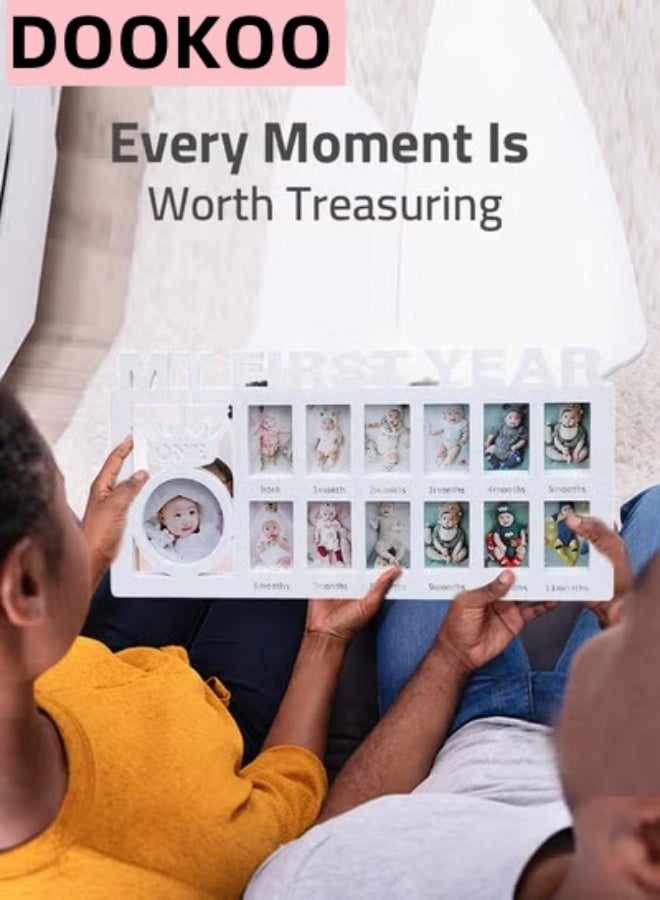 DOOKOO First Year Newborn Keepsake Frame 12 Months Milestone Photo Frames Baby Shower And Album Gifts - Image 2