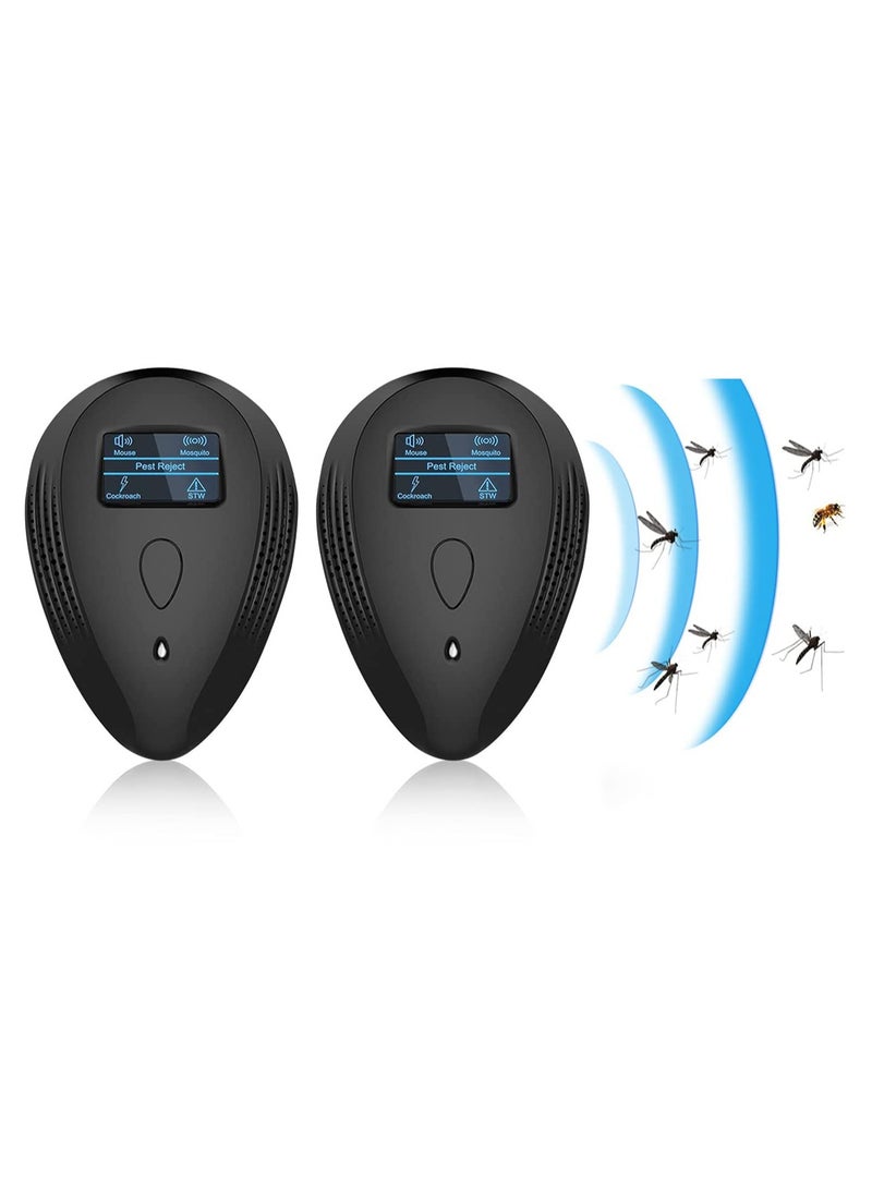 SYOSI Ultrasonic Pest Repellent, Mouse Rat Control Insect Rodent Repellent for Mosquitos Flies Wasp Ants Spiders Bed Bugs Fleas Roaches Rats Mice 2 Pack - Image 1
