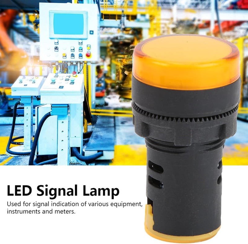 إغلاق محكم يمنع دخول الحشرات 10 قطع من مؤشر LED أصفر AD16‑22DS عالي السطوع، شريحة LED نقية اللون للإشارة، توصيل سلكي من نوع اللولب المدمج، حجم تركيب 22 مم للمعدات (تيار متردد/تيار مستمر 12 فولت) - Image 5