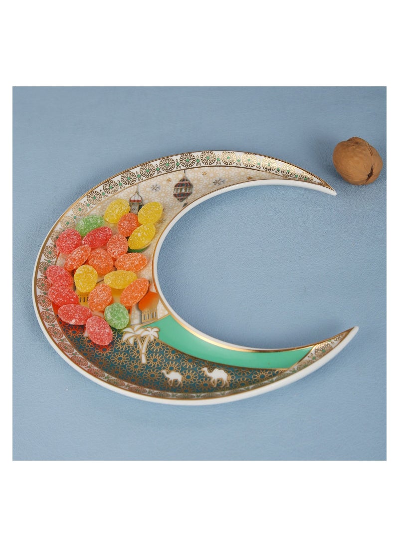 Liying Crescent Moon Iftar Food Serving Tray 24CM (B), Ramadan ceramic Platters Table Décor for Breakfast Dinner Dessert Pastry Display Holder Decoration - pzsku/ZE2FBDAEF04F5B19F08ADZ/45/_/1673955770/2248a7db-e1af-4066-8bec-1917d1cef8e4