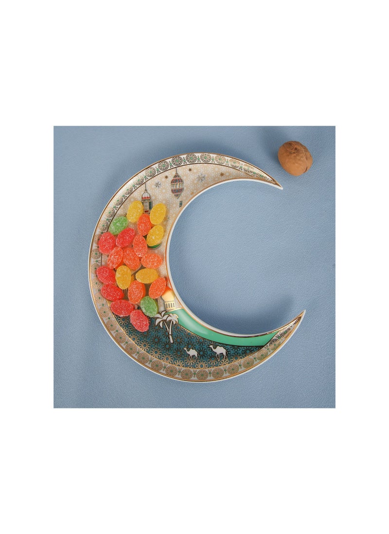 Liying Crescent Moon Iftar Food Serving Tray 24CM (B), Ramadan ceramic Platters Table Décor for Breakfast Dinner Dessert Pastry Display Holder Decoration - pzsku/ZE2FBDAEF04F5B19F08ADZ/45/_/1673955770/540fb605-d654-41e0-a544-38b95aa555a3