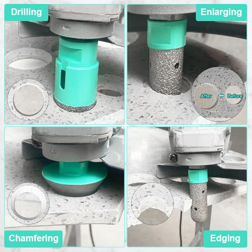 LEKOMESH Diamond Core Drill Bits Set 6pcs Tile Hole Saw Kit for Porcelain Tile Ceramic Marble Brick Concrete with 5/8-11 Thread(20/25/35/50/20mm+20mm Finger Bit+50mm Beveling Chamfer Bit) - Image 3