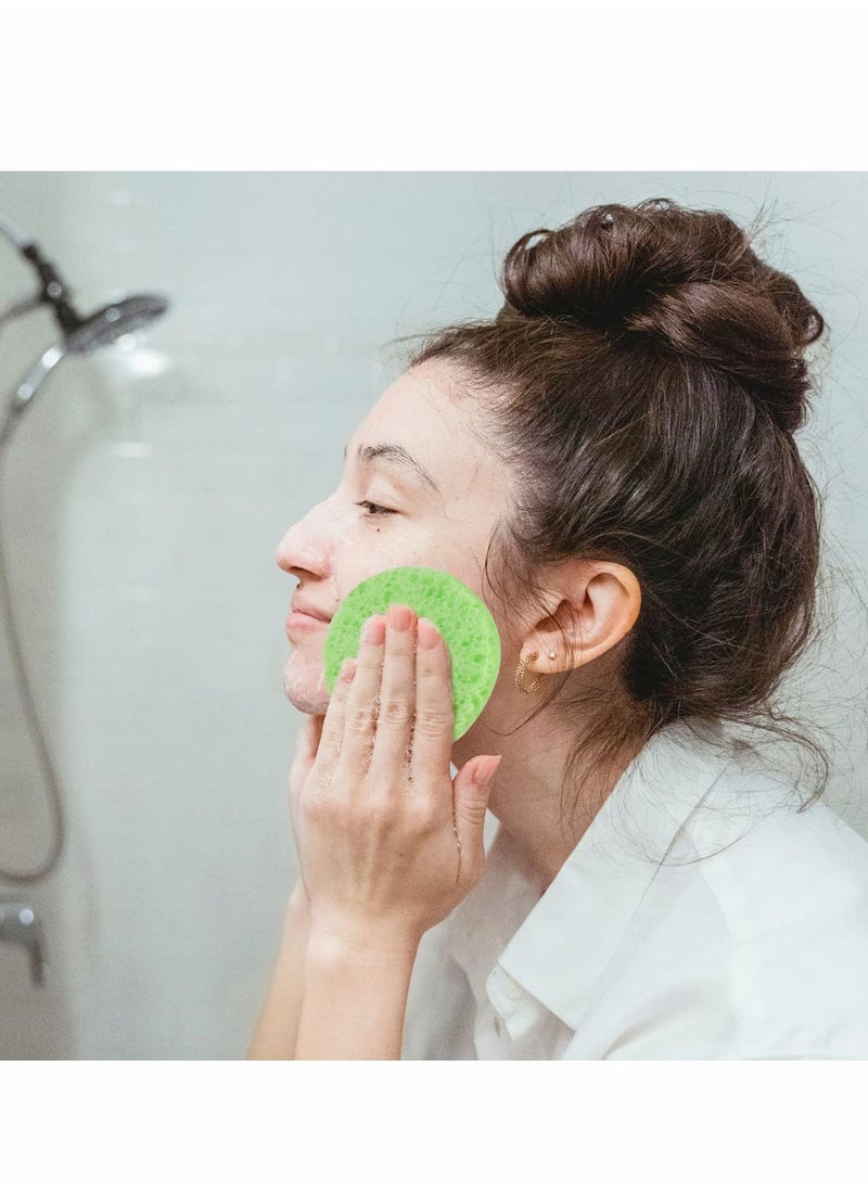 Excefore - Compressed Facial Sponges, 4 Color Facial Sponges Cleansing Wash Face Sponge, Exfoliating Cellulose Facial Cosmetic Sponges for Makeup Removal (40 Count 2.5 Inch) - Image 1