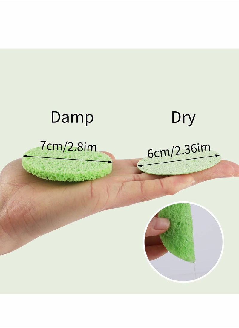 Excefore - Compressed Facial Sponges, 4 Color Facial Sponges Cleansing Wash Face Sponge, Exfoliating Cellulose Facial Cosmetic Sponges for Makeup Removal (40 Count 2.5 Inch) - Image 1