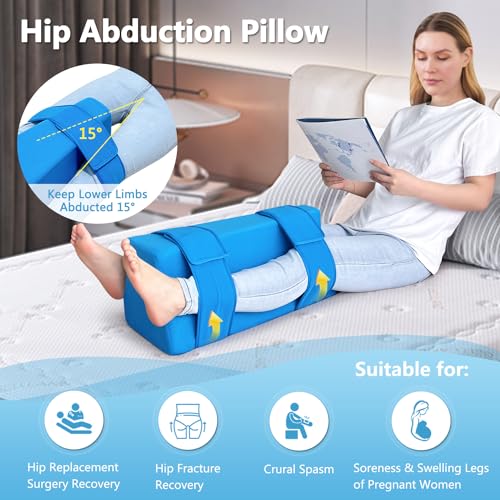 KAAMOS Hip Abduction Pillow Hip Replacement Pillows After Surgery Hips Abductor Pillows for Legs Post Hips Surgery Cushion Recovery Supplies Leg Separator Pillow Wedge Foam with Straps for Reducing Pain - Image 2