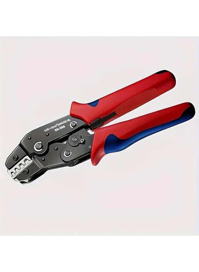 SN 58B Industrial Carbon Steel Ratchet Wire Crimping Pliers Manual Jaw Adjustment - Image 1