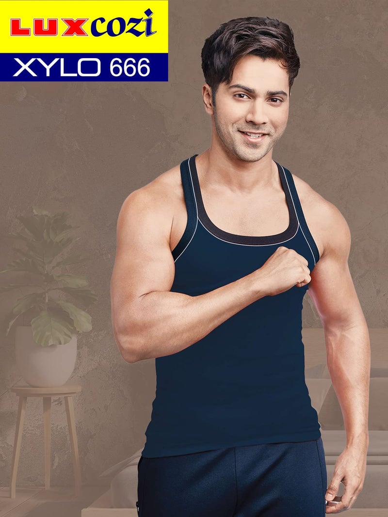 Lux Cozi Men's Cotton Vest (Pack of 4) (8904209872081_COZI_Xylo_666_COL_85 Prints May Vary) - Image 3