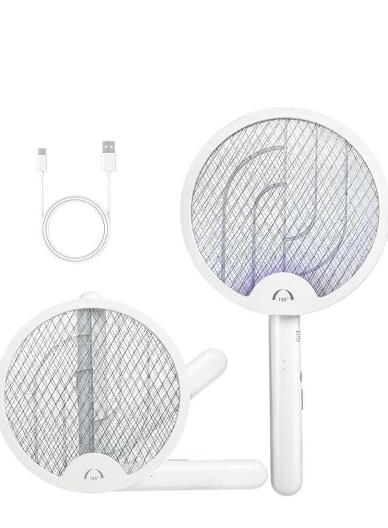 2-in-1 Electric Mosquito Bat & Killer Lamp – 3000V Bug Zapper, 180° Rotating Handle, USB-C Rechargeable 1200mAh Battery, Indoor & Outdoor Fly & Insect Swatter - Image 1
