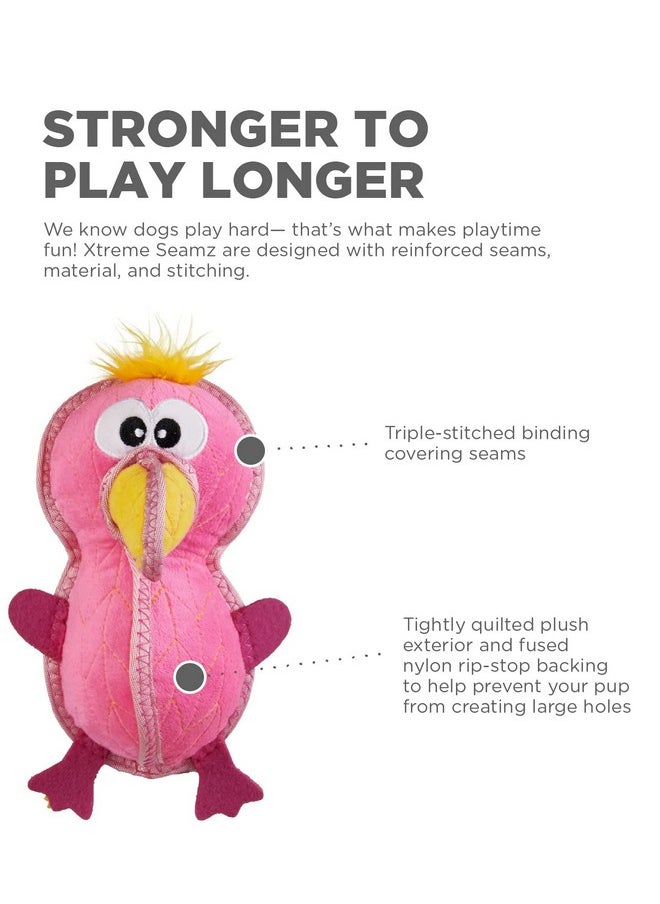 اوتورد هاوند لعبة الكلاب Outward Hound Xtreme Seamz Flamingo Squeaky المتينة  - Image 3