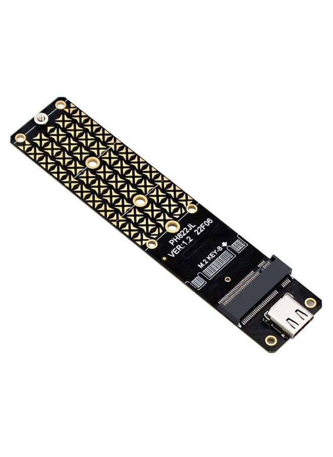 BURAQ NGFF M.2 Bkey SATA Hard Disk SSD To USB3.1 Type-C / USB-C Expansion Card Conversion Board(Black)  - Image 1
