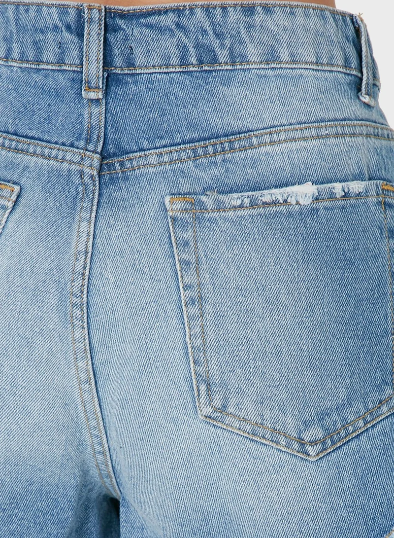 boohoo Denim Ripped Shorts