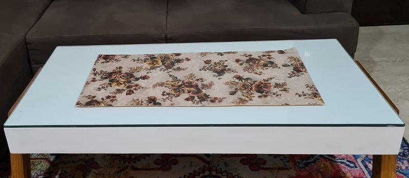 Groki 2 Pcs Table Runner Set Digitally Printed Floral Design 16x33In 16x72In Brown Dining Centre Table Decor - Image 3