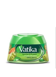 Vatika Naturals Nourish & Protect Styling Hair Cream | Henna, Almond, Aloe Vera & Nourishing Vatika Oils | Style & Texture - 140 ml